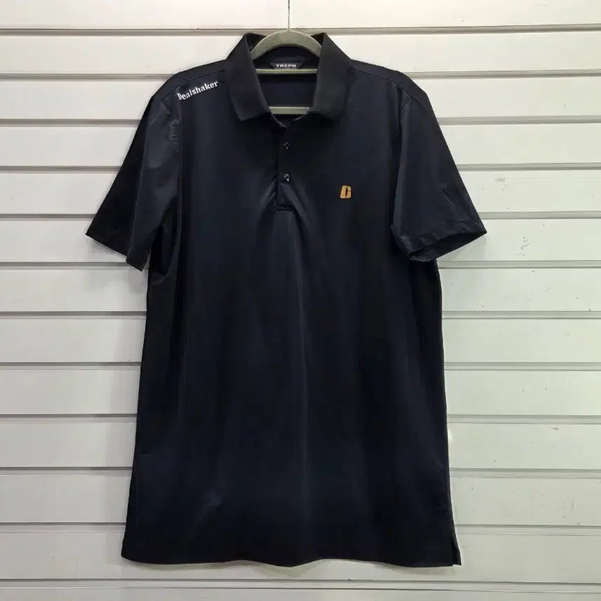[BUNJANG] Men's Black Simple Polo Shirt / 블랙  심플  남성 카라티 100/보물찾기천사
