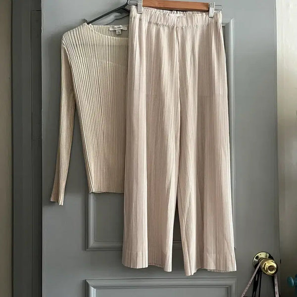 [BUNJANG] SJ WAN Pleated Setup Set - Beige, Size S / 25ss SJ WAN 손정완 플리츠 셋업 55사이즈 s