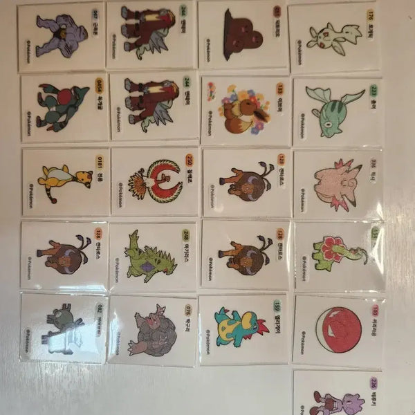 [BUNJANG] Pokemon, Cookie Run, Sanrio Sticker Bundle Set / 포켓몬(18종)+ 쿠키런(13종)+ 산리오(3종) 띠부실 일괄 판매