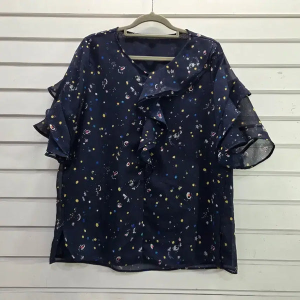 [BUNJANG] Floral Chiffon Blouse / 잔꽃무늬  쉬폰  러블리 부인복  블라우스 66/보물찾기천사