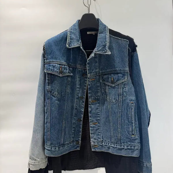 [BUNJANG] Rebuild by Needles Check Layered Denim Jacket / 리빌드 바이 니들스 (Rebuild by Needles) 체크 레이어드 데님 자켓