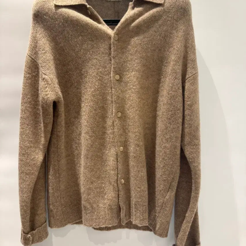 [BUNJANG] Auralee Wool Cashmere Cardigan Knit Melange Beige / 오라리/AURALEE] 24시즌 울 카시미어 카라 니트 멜란지베이지