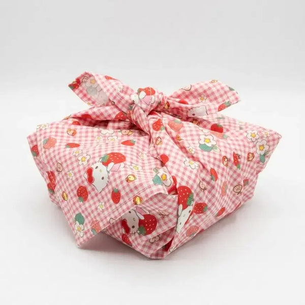 [BUNJANG] Hello Kitty Strawberry Check Handkerchief / 헬로키티 딸기 체크 손수건