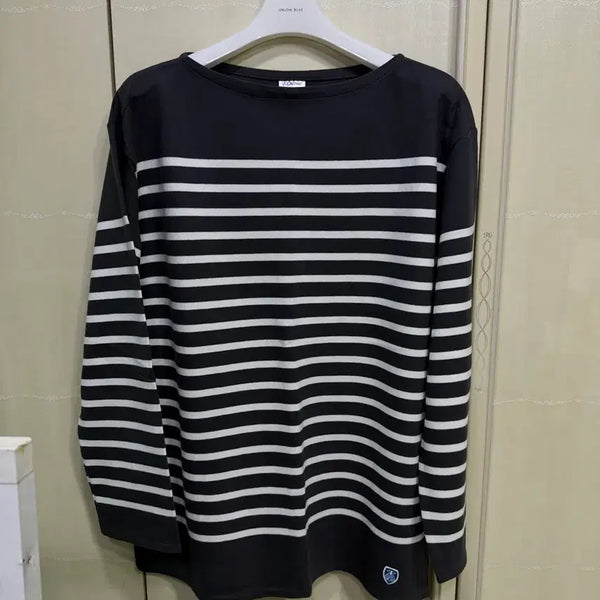 [BUNJANG] Orcival Stripe Long Sleeve T-Shirt Black S / 오르치발 스트라이프 긴팔티 블랙 S