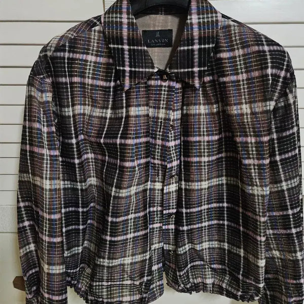 [BUNJANG] Lanvin Collection Checked Windbreaker Shirt / 랑방 컬렉션 체크 블라우스 82