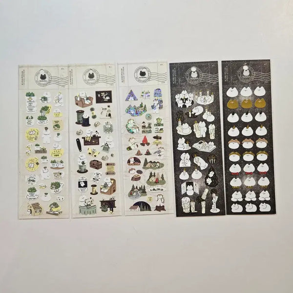 [BUNJANG] Nyangnyangbeam Sticker Set (5 Sheets) / 스티커) 냥냥빔 5장
