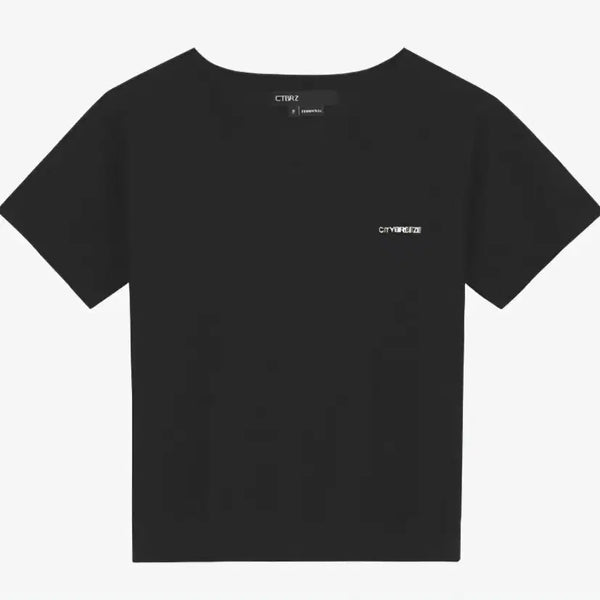 [BUNJANG] Citybreeze Black Short Sleeve Knit Top FREE Size / 시티브리즈 반팔 니트 블랙 FREE