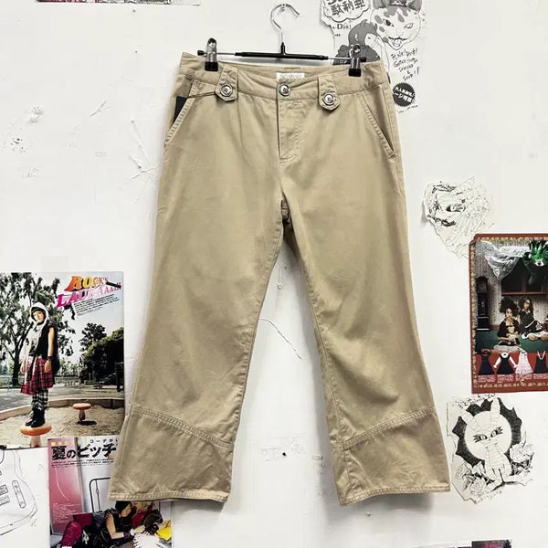 [BUNJANG] JPN Beige Cotton Capri Pants / JPN 베이지 코튼 카프리 팬츠