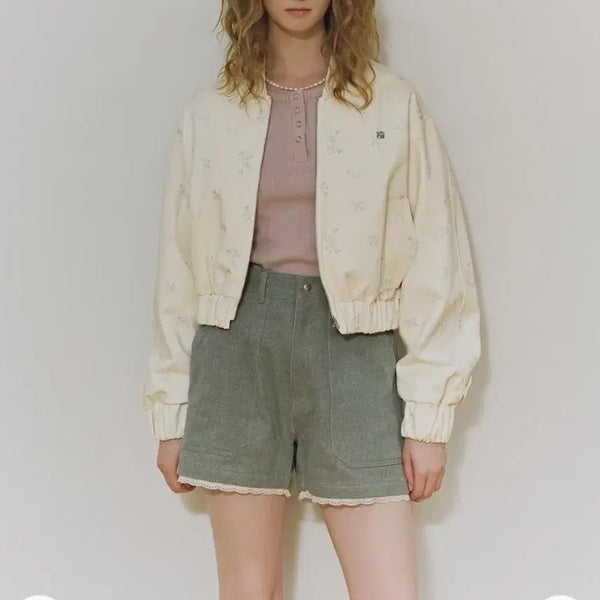 [BUNJANG] AMIDI Floral Blouson Bomber Jacket / 아미디 플로럴 블루종 봄버 자켓