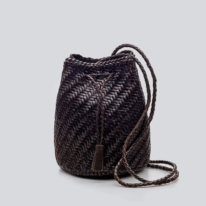 [BUNJANG] Dragon Diffusion Pom Pom Double Jump Dark Brown Bag with Inner Bag / (새상품) 드래곤디퓨전 폼폼 더블 점프 다크브라운+이너백