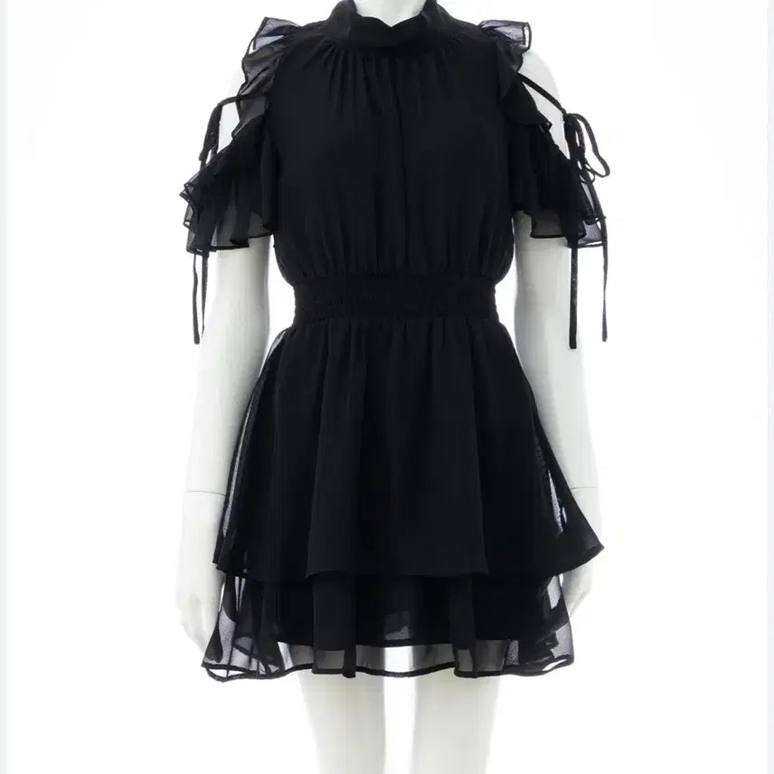 [BUNJANG] INGNI Chiffon Black Dress / INGNI 잉그니 쉬폰 블랙 원피스 갸루 일본