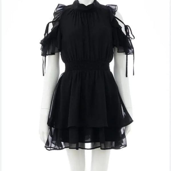 [BUNJANG] INGNI Chiffon Black Dress / INGNI 잉그니 쉬폰 블랙 원피스 갸루 일본