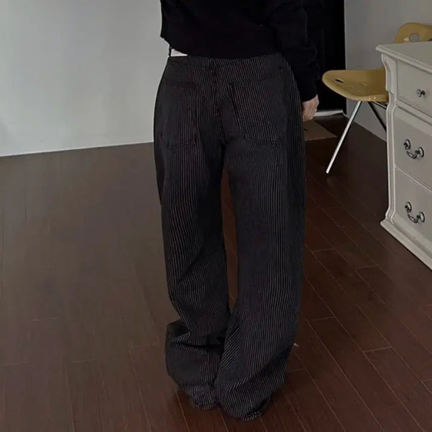 [BUNJANG] JAYBAKENS Striped Raw Denim Wide Pants / 제이어반스 스트라이프 생지 와이드 팬츠