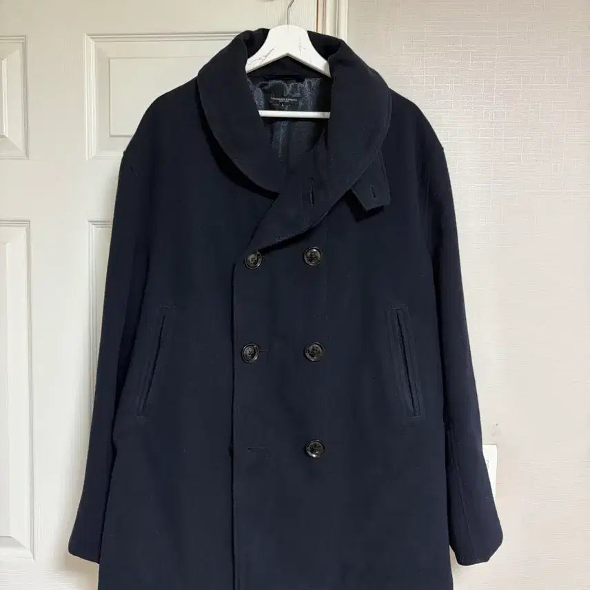 [BUNJANG] Engineered Garments Shawl Collar Double Pea Coat Navy L / 엔지니어드가먼츠 숄칼라 피코트 네이비 L