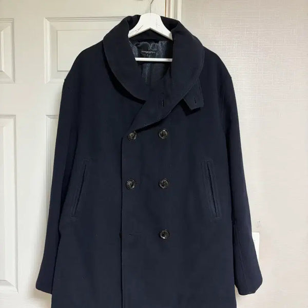 [BUNJANG] Engineered Garments Shawl Collar Double Pea Coat Navy L / 엔지니어드가먼츠 숄칼라 피코트 네이비 L