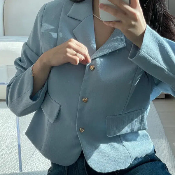 [BUNJANG] Sky Blue Tweed Jacket / 하늘 트위드 자켓