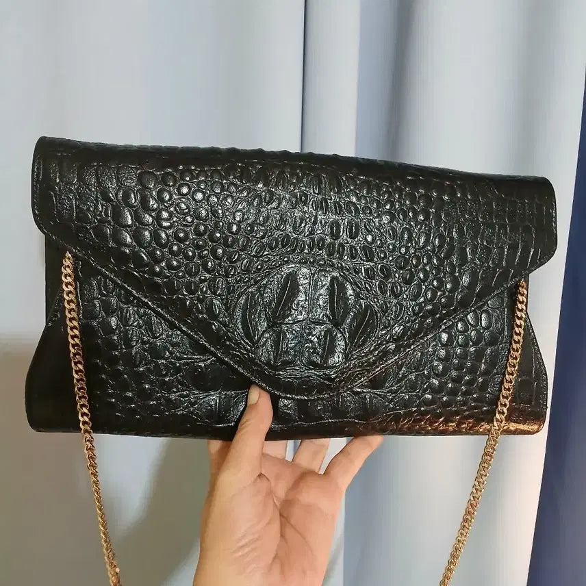 [BUNJANG] Leather Chain Clutch Bag / 새상품. 가죽 체인백