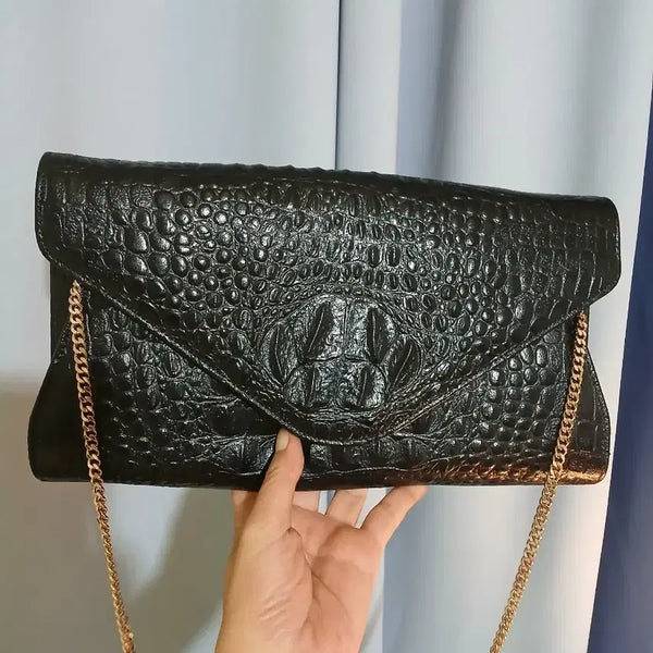 [BUNJANG] Leather Chain Clutch Bag / 새상품. 가죽 체인백
