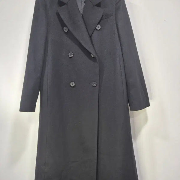 [BUNJANG] Mine 100% Cashmere Double Coat Black / 한섬 마인 더블 코트  100% 캐시미어 블랙