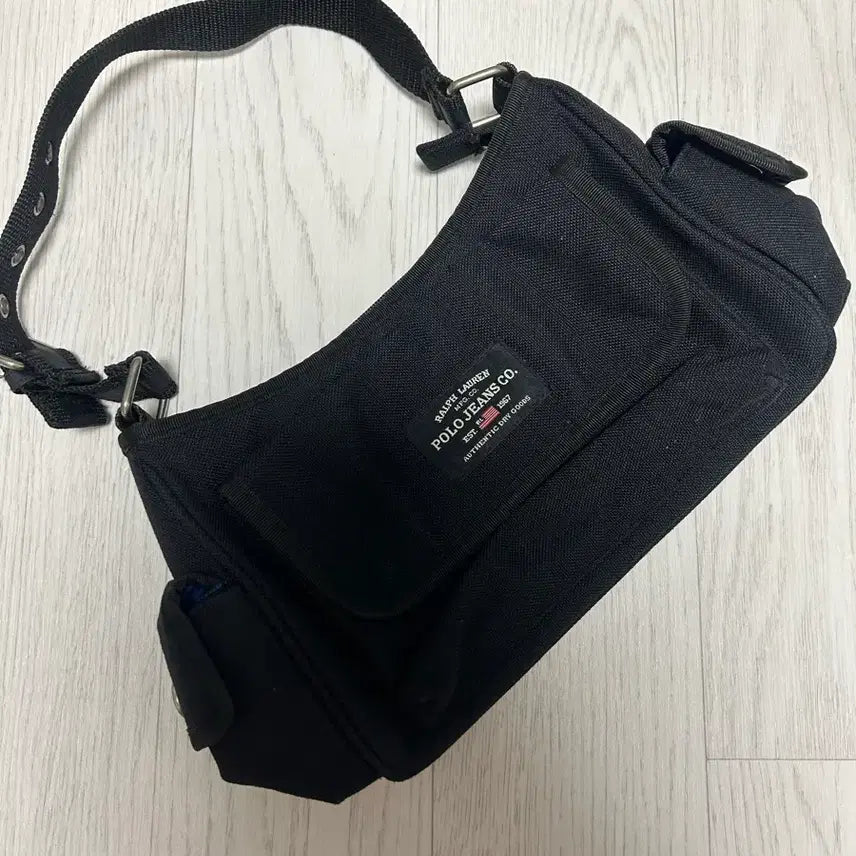[BUNJANG] Polo Jeans Black Canvas Clutch Bag / 폴로 진스 핸드백