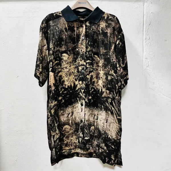 [BUNJANG] Tie-Dye Landscape Vintage Short Sleeve Shirt / 타이다이 풍경화 빈티지 반팔 셔츠