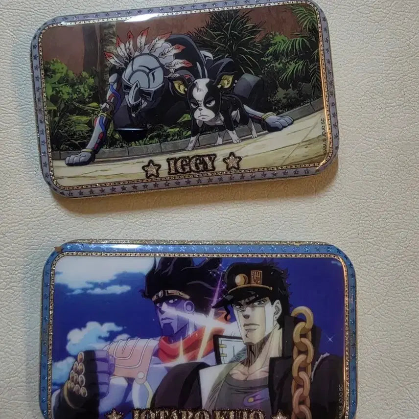 [BUNJANG] JoJo's Bizarre Adventure Part 3 Jotaro & Iggy Square Can Badges Bundle Set / 죠죠 3부 죠타로, 이기 사각캔뱃지 일괄