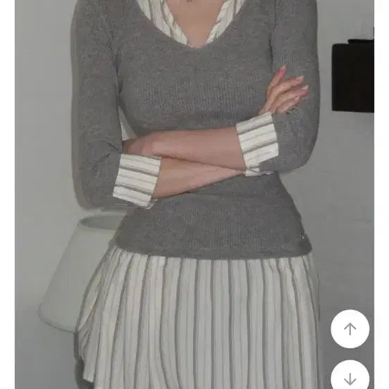 [BUNJANG] Janne deim Layard Shirt Dress (Long) / 잔느 데이미 레이어드 셔츠 원피스 (롱)