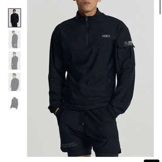 [BUNJANG] HEDDEX Active Essential Half Zip-up (Black) / 에이치덱스 액티브 에센셜 하프 집업 (Black)