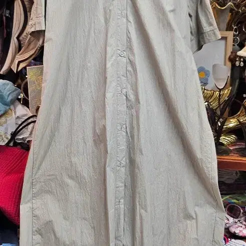 [BUNJANG] 8SECONDS Beige Long Shirt Dress / 에잇세컨즈(8면베이지색 롱 셔츠 원피스
