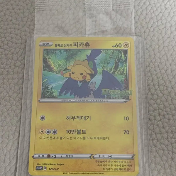 [BUNJANG] Sealed "Swallowed Pikachu" Promo Card / 미개봉 통째로 삼켜진 피카츄 프로모 카드