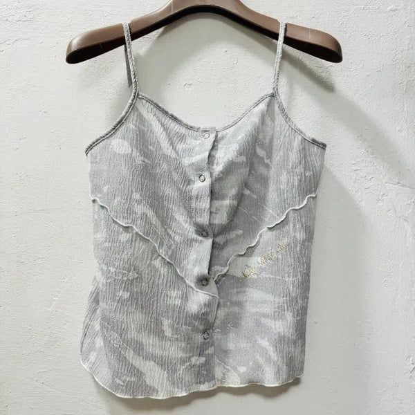 [BUNJANG] Nasty Fancy Club Tie-Dye Wrinkle Spaghetti Strap Top / 네스티팬시클럽 타이다이 링클 끈나시