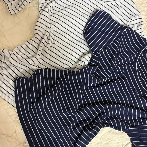 [BUNJANG] Striped Short Sleeve T-Shirts Bundle Set / 스트라이프 반팔 일괄