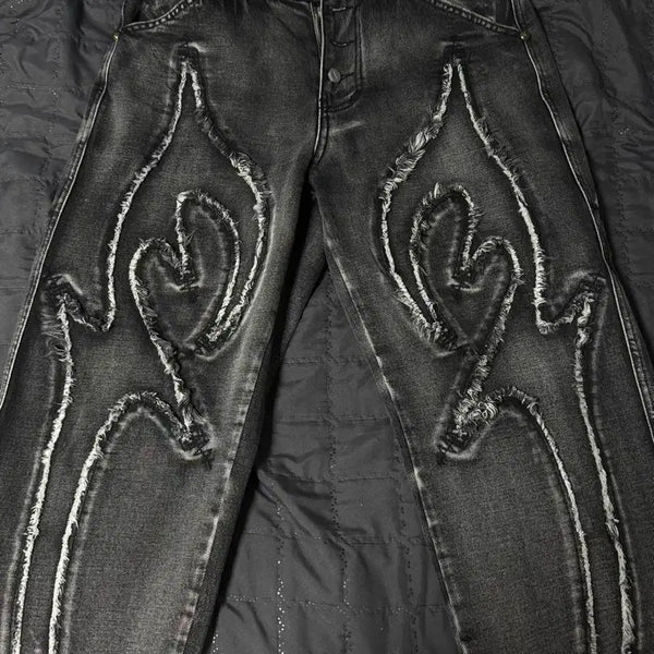 [BUNJANG] THUG CLUB Tribal Denim Pants Size M / 떠그클럽 트라이벌 데님팬츠 2사이즈 m