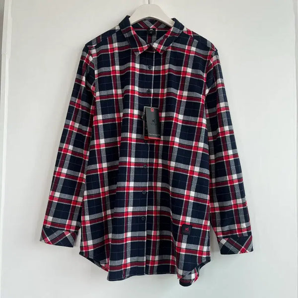 [BUNJANG] Millet Golf Checked Shirt Navy 105 / (새상품) 밀레 골프 체크 남방 네이비 105-06