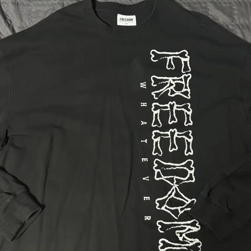 [BUNJANG] Freedom Long Sleeve T-Shirt Black 2XL / 프리덤 긴팔티 블랙 2xl