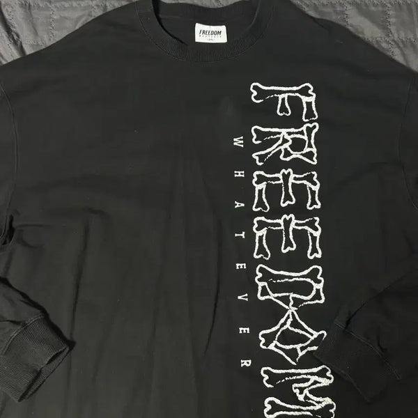 [BUNJANG] Freedom Long Sleeve T-Shirt Black 2XL / 프리덤 긴팔티 블랙 2xl