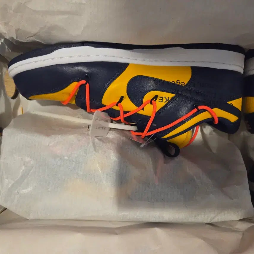 [BUNJANG] Nike Off-White Dunk Low Gold Midnight Navy US 11 / 나이키 오프화이트 덩크 로우 골드 미드나잇 네이비 290