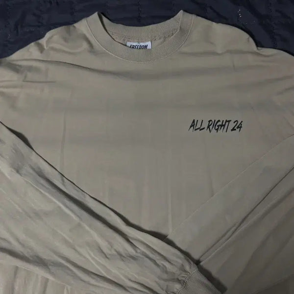 [BUNJANG] Freedom All Night Long Sleeve T-Shirt Beige 3XL / 프리덤 올라잇 긴팔티 베이지 3xl