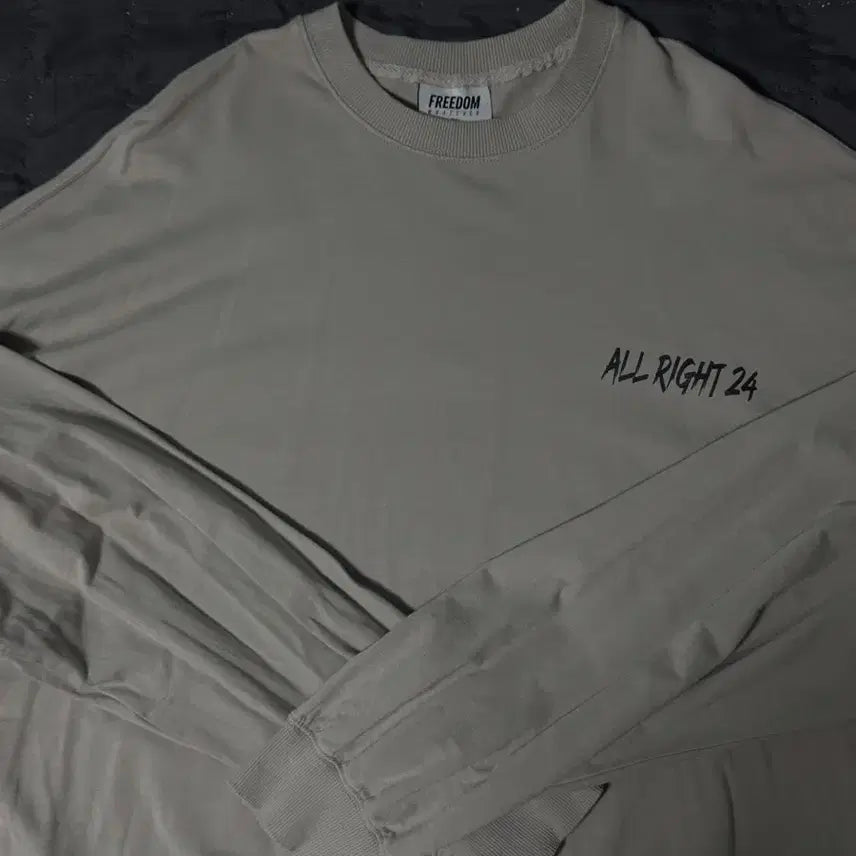 [BUNJANG] Freedom Allnight Long-Sleeve T-Shirt Grey 3XL / 프리덤 올라잇 긴팔티 그레이 3xl