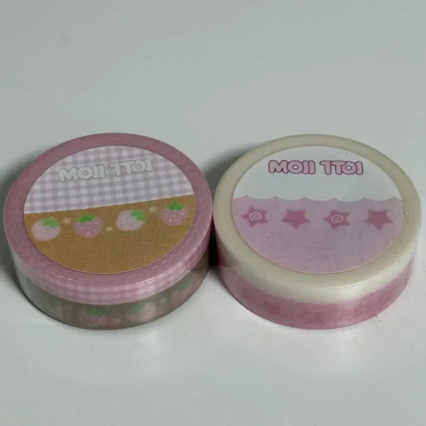 [BUNJANG] Strawberry Pattern Masking Tape Set (2 pcs) / 다꾸 마스킹 테이프 2개 일괄