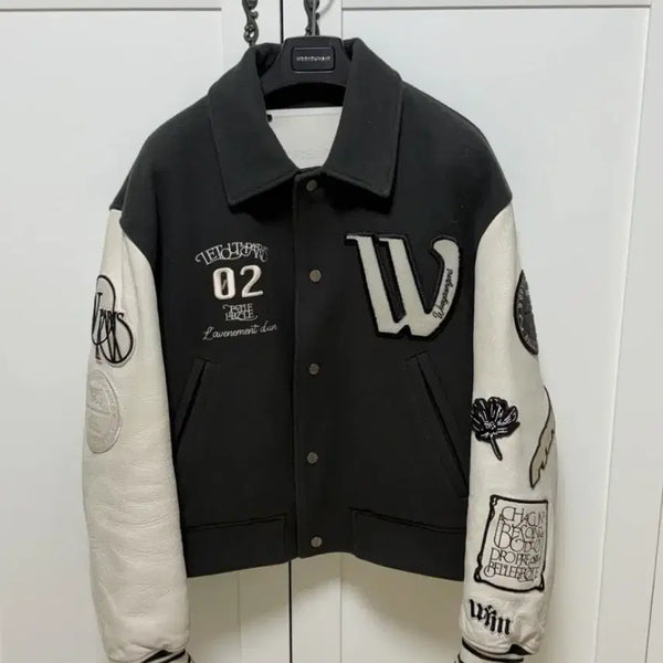 [BUNJANG] Wooyoungmi Varsity Jacket Grey / 우영미 바시티 46