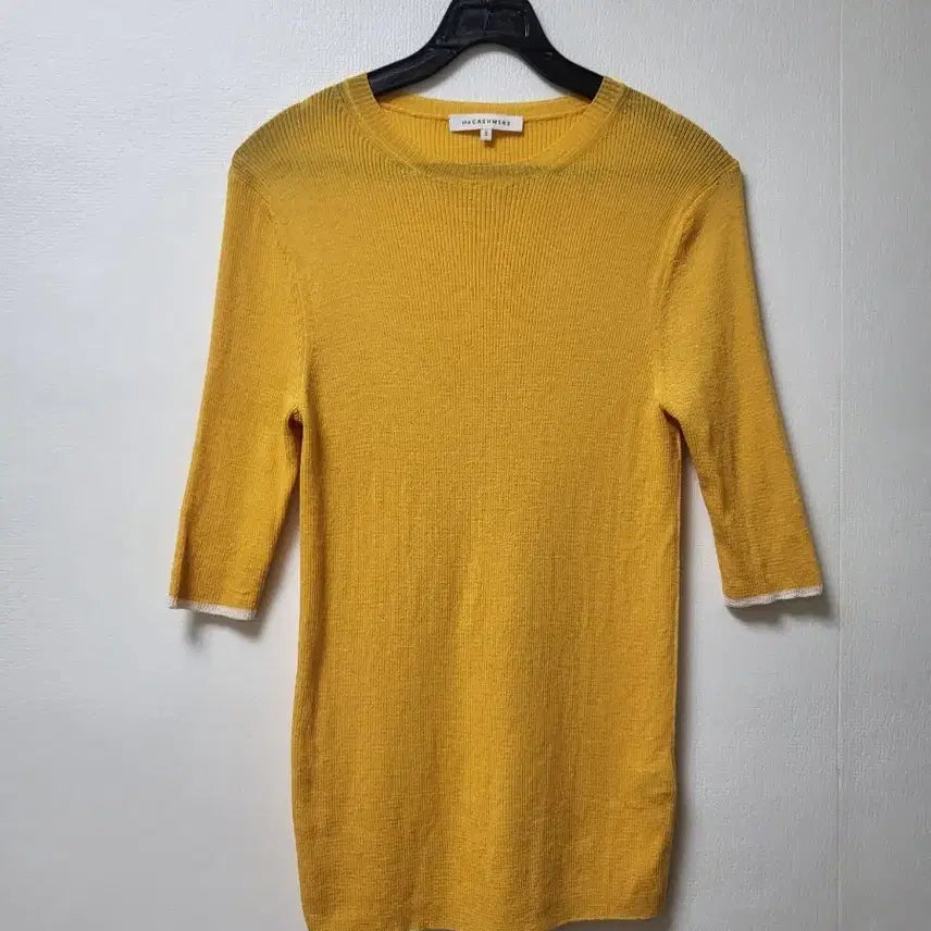 [BUNJANG] The Cashmere Yellow 7-Sleeve Knit Top / 더캐시미어 옐로우 7부 소매 반팔 니트 55
