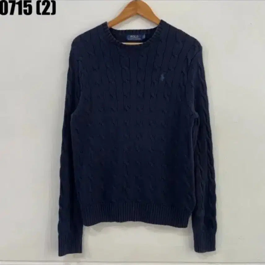[BUNJANG] Polo Cable Knit Navy Sweater Size S / 네이비 폴로 니트 s