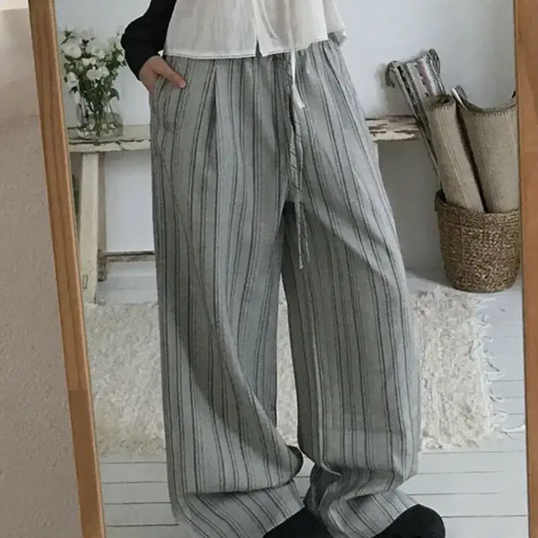 [BUNJANG] Striped Banding Pants / 스트라이프 밴딩 팬츠