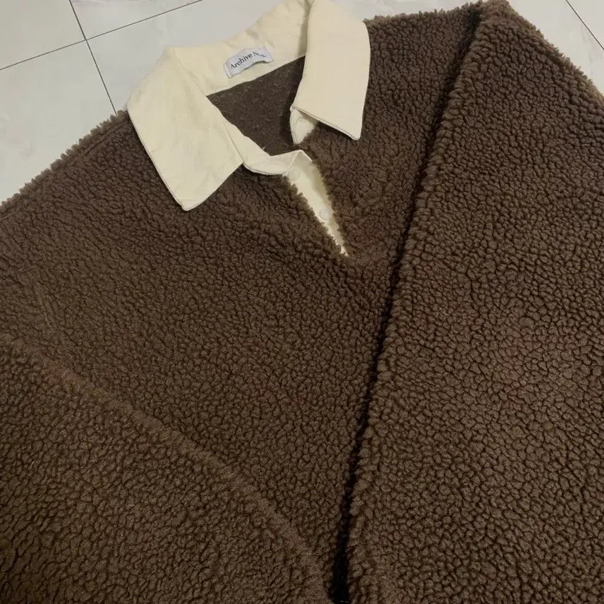 [BUNJANG] Archive Nus Brown Fleece Hooded Zip-Up / 너스 아카이브 Archive Nus 플리스 후드 집업 브라운