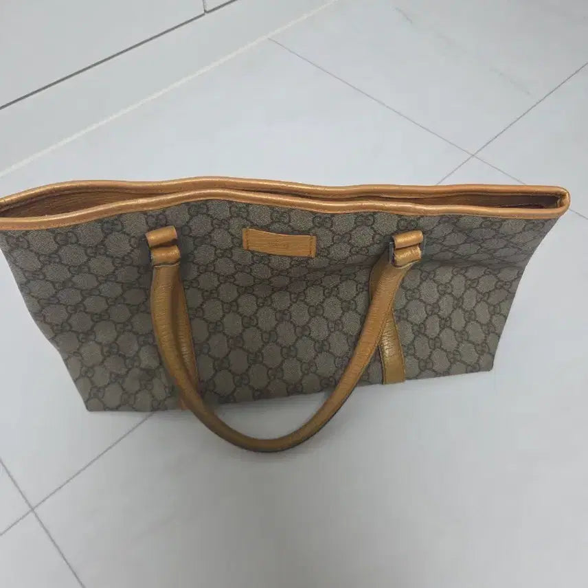 [BUNJANG] Gucci Patterned Leather Trim Tote Bag / 구찌 가방