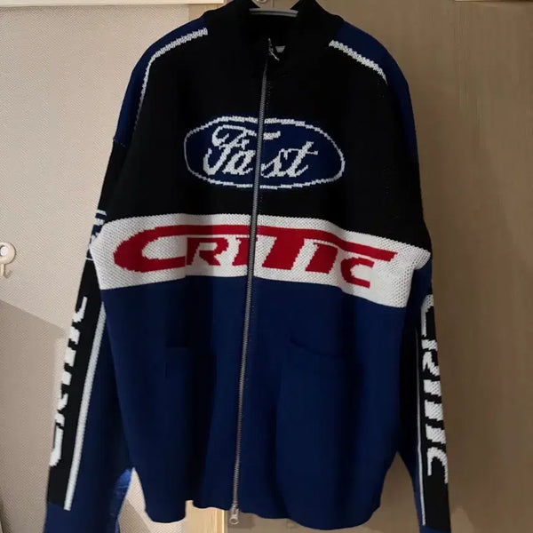 [BUNJANG] Critic Color Block Logo Cardigan / 크리틱 가디건