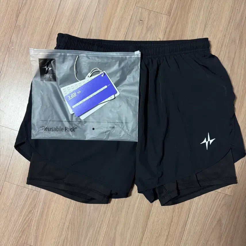 [BUNJANG] Running Life 2-in-1 Shorts Black XL / 러닝라이프 투인원 쇼츠 반바지 블랙 xl