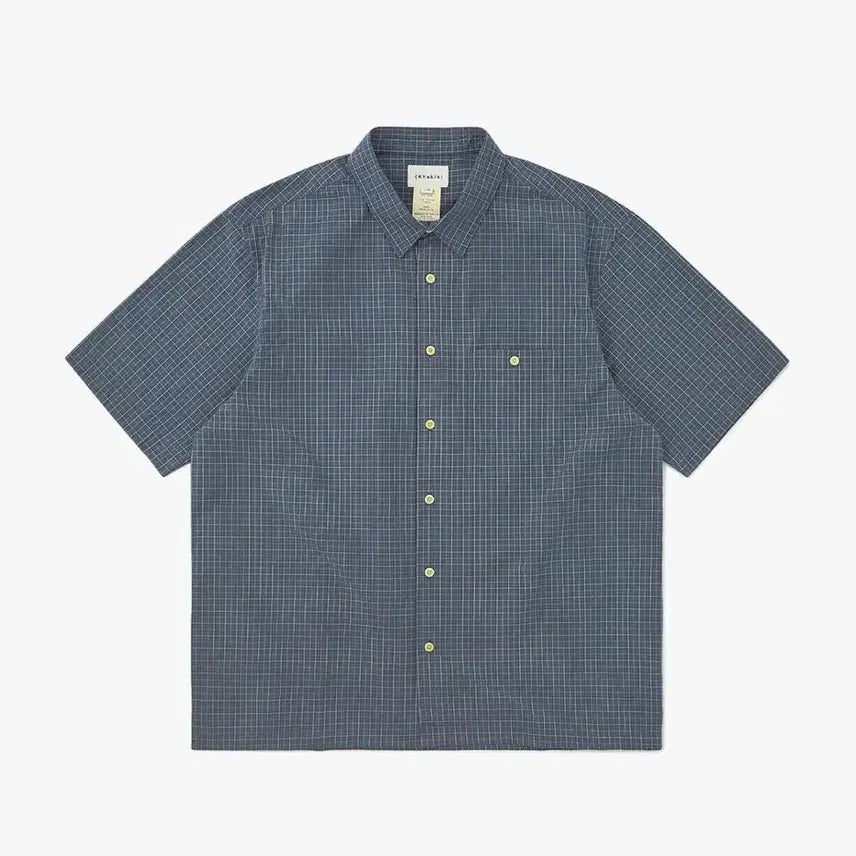 [BUNJANG] Khakis Border Check Shirt (Blue) / 카키스 보더 체크 셔츠(블루)