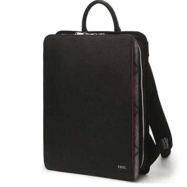 [BUNJANG] Daks Black Checkered Leather Backpack / 닥스 블랙 체크배색 가죽 백팩